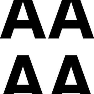 Planche de caractères sur vinyle adhésif H=100 mm