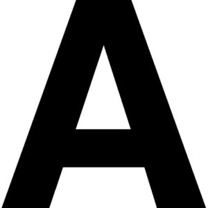 Planche de caractères sur vinyle adhésif H=200 mm