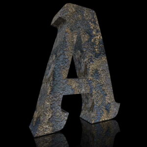 Fonte 3D « Vieux métal » 4K