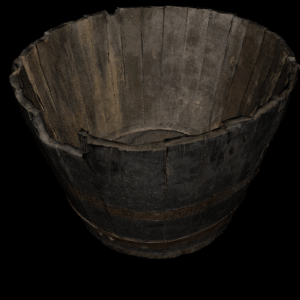 Tonnelet en bois ouvert 3D (CD)