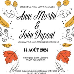 Jour de Mariage – Set « Automne »